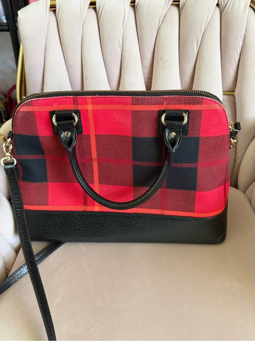 kate spade ♠️ Wellesley Plaid Rachelle Satchel Crossbody ❤️
